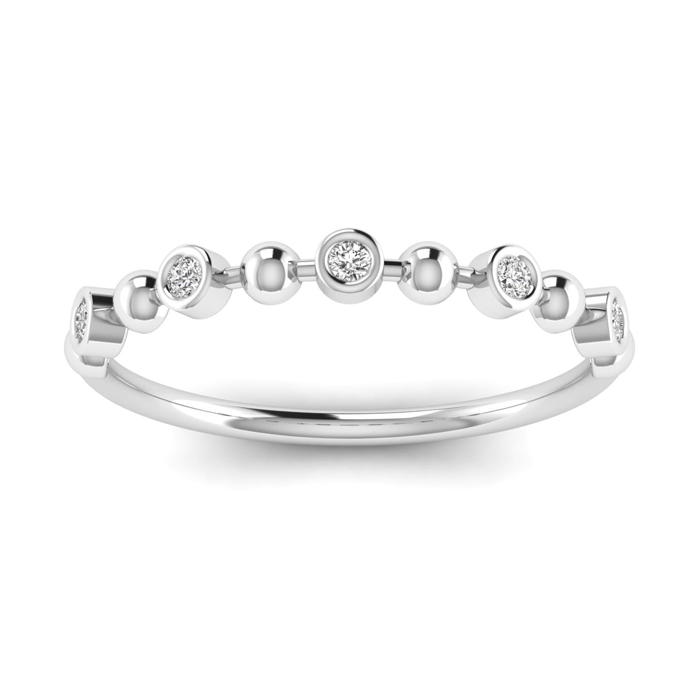 Alternating Bead & Lab Diamond Ring (1/4 ct. tw.) — View 1